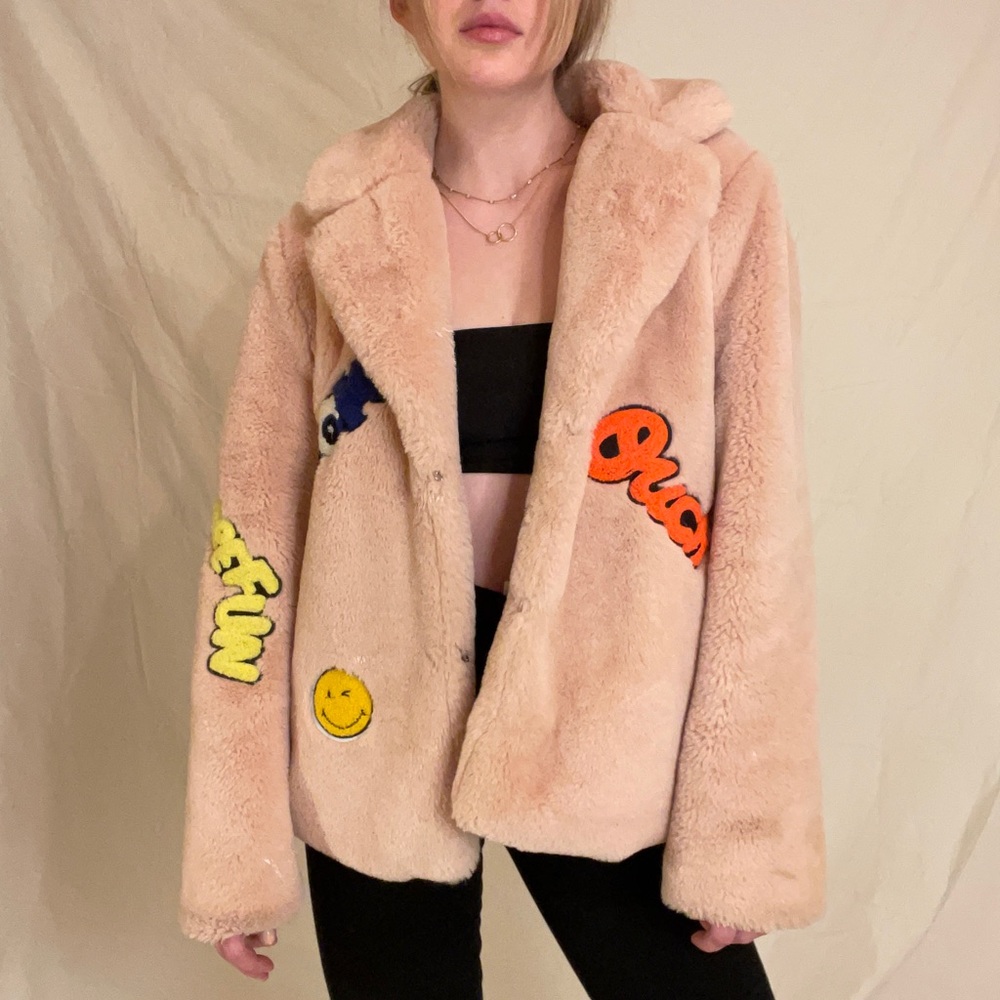 Fun, party, fux fur jacket